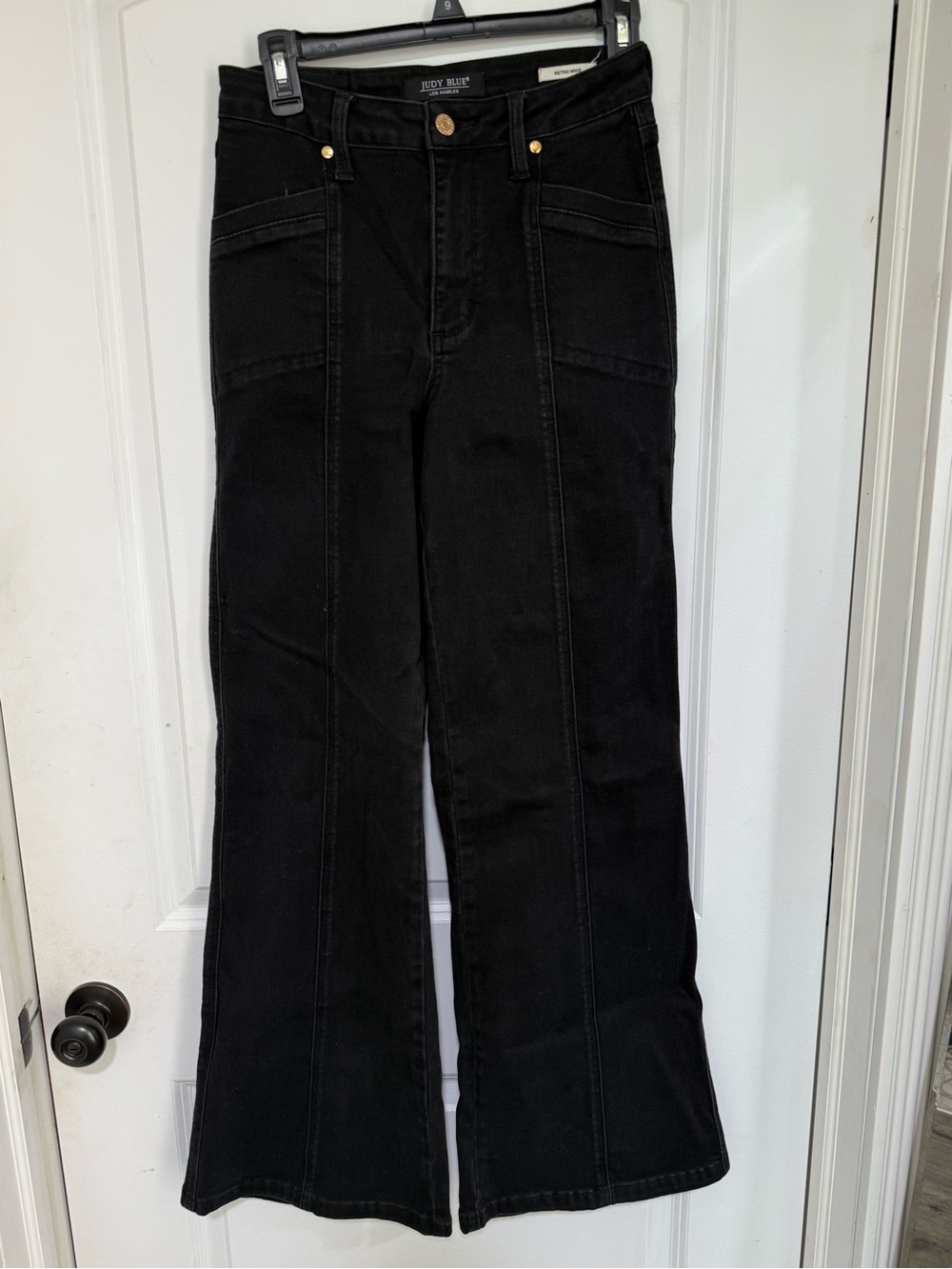 Judy Blue Front Seam Black Wide-Leg Jeans - 3/26